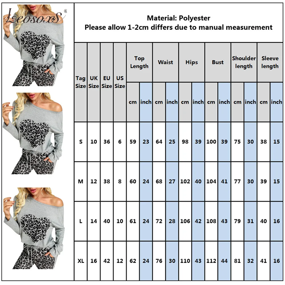 

Lounge Wear Sexy Two Piece Sets Women Autumn Clothing Pearl Tops Long Pants Sweat Suits Elastic Waist Casual Leopard Outfits