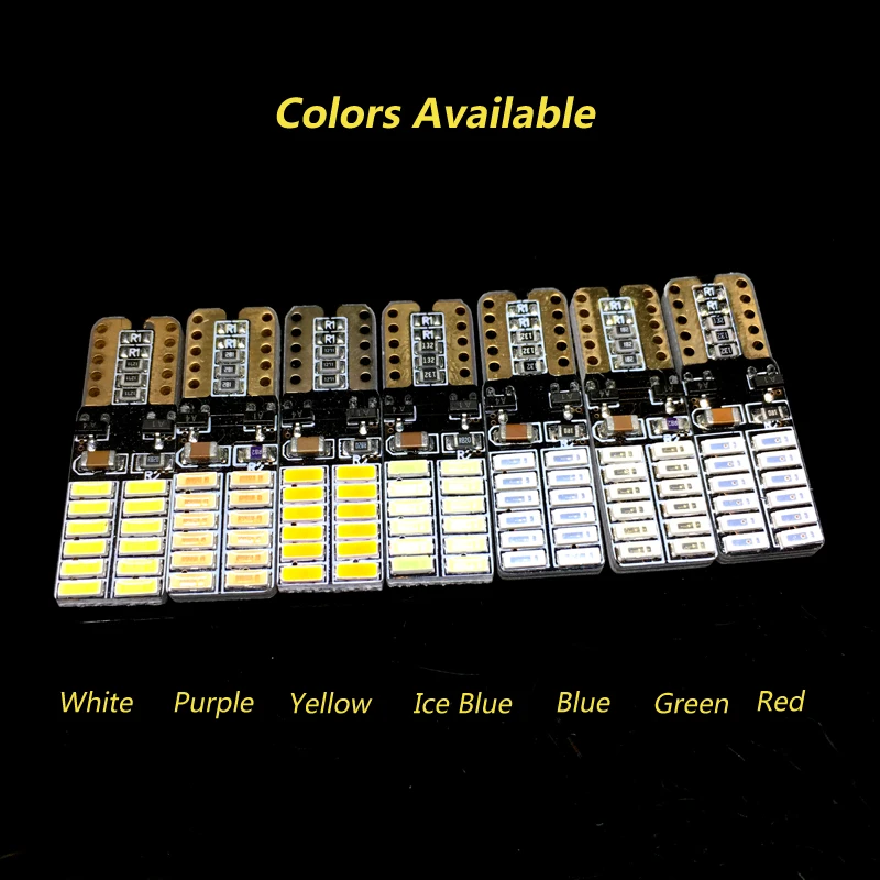 Лампы Canbus T10 с 4014 SMD 24 светодиодными лампами для салона 194 168 W5W Лампа Белая без