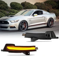 2pcs car led dynamic side mirror turn signal light side wing rearview mirror indicator blinker for ford mustang 2015 2021 canbus