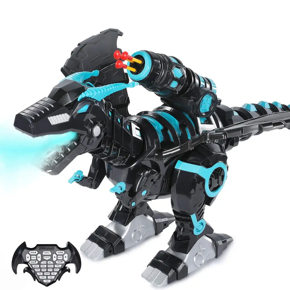 Dinosaurio el&eacute;ctrico de Control remoto para ni&ntilde;os, juguetes educativos de animales, Robot de radiocontrol-5