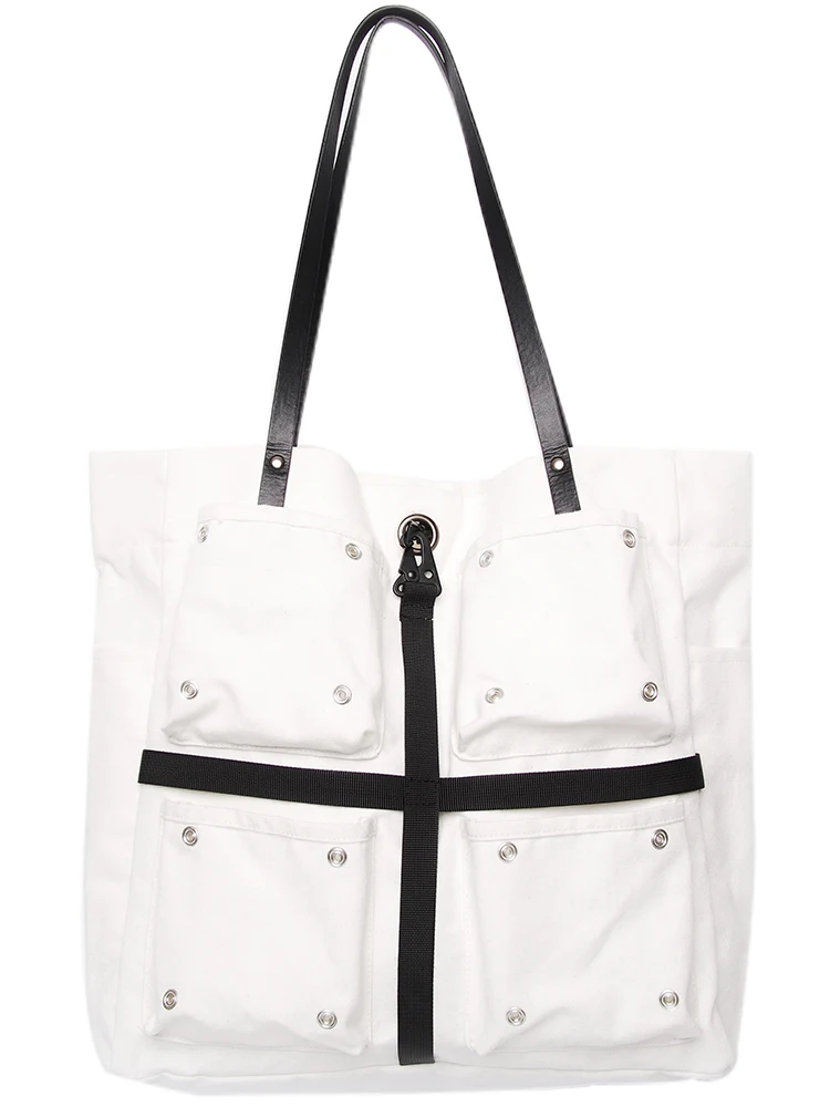 

Large capacity canvas Casual totes bags Multiple pockets Shoulder Bags