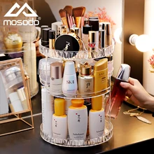 360 Degree Rotating Cosmetic Storage Box Makeup Organizer Cosmetics Storage Rack Fashion Beauty Crystal helf Display Stand