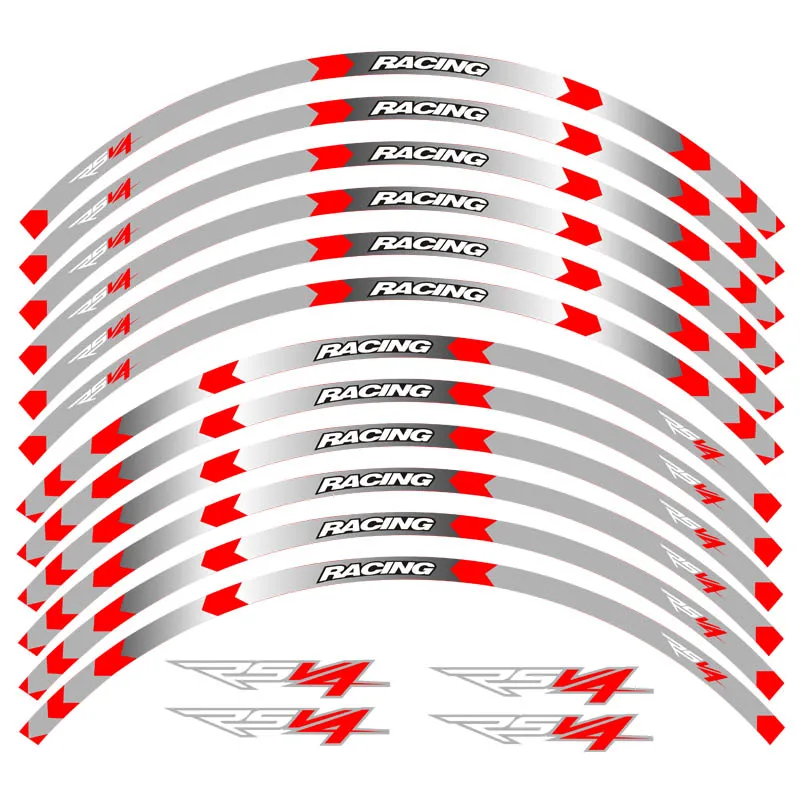 12 шт. светоотражающие наклейки на колеса мотоцикла Aprilia RSV4 R/RR RF RFW MISANO RSV4|Наклейки
