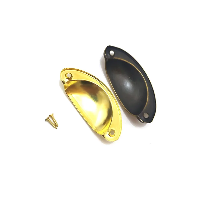 

Antique Brass Shell Pull Handles Drawer Cabinet Door Handle Cupboard Furniture Knobs Retro Metal Kitchen Handware