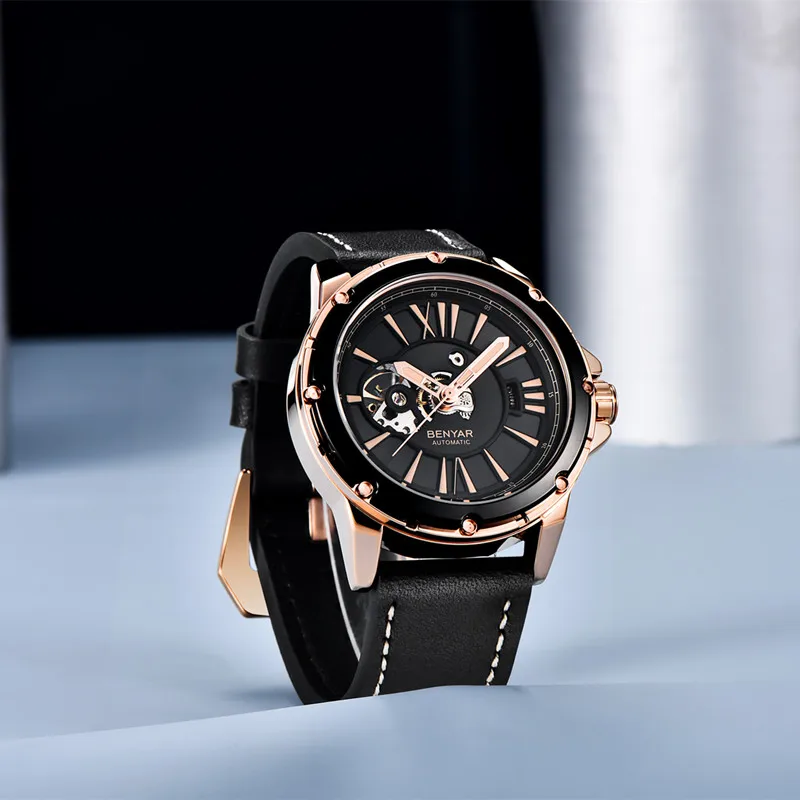 Часы наручные BENYAR Мужские механические брендовые Модные Роскошные