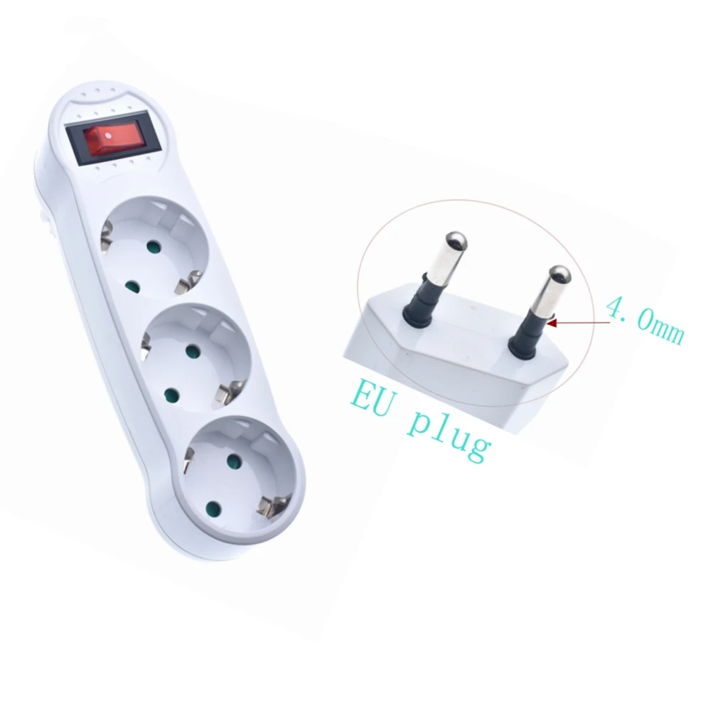 Медь 250 В 16А Европейский адаптер розетка портативный 3 выход расширение ЕС
