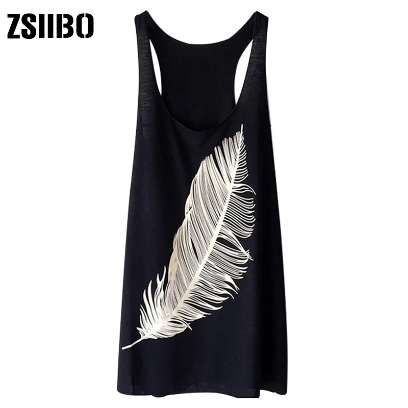Large size T Shirt Women Casual Feather print Loose sleeveless Woman TShirt 2021 Autumn Plus Size Clothing 4XL 5XL | Женская одежда