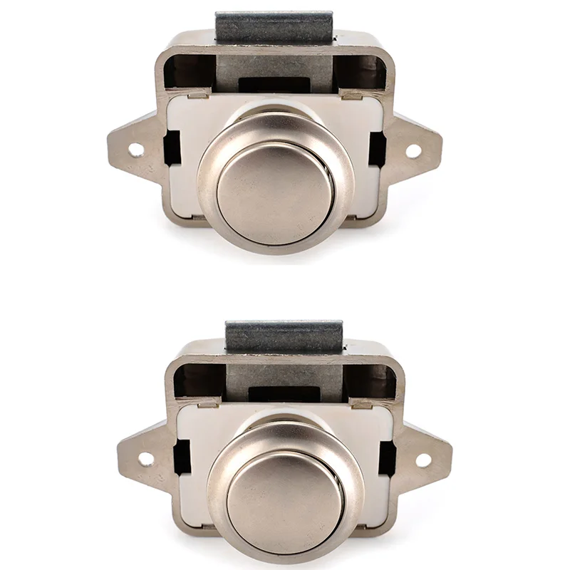 

10Pcs Camper Car Push Lock 26Mm Rv Caravan Boat Motor Home Cabinet Drawer Latch Button Locks for Furniture Hardware