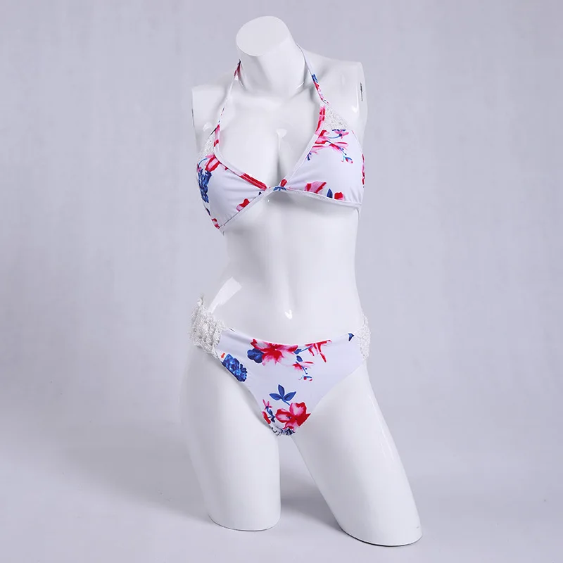 

2021 Summer Swimwear Suit Women Print Split Backless Beachwear Bikini Set Female Sexy Bathwear Two Piece Biquini Suits