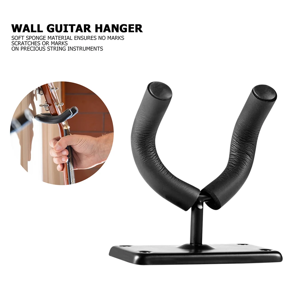 

6pcs Guitar Hanger Holder Hook Wall Mount + Picks Lightweight Portable Music Elements for Electric Acoustic Guitar