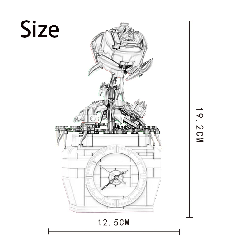 

260pcs New Creator Idea Series Rose Cactus Time Machine Model Building Block Home Architecture Sets Bricks Birthday Toys Gifts