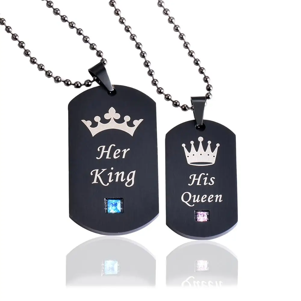 Пара пар из нержавеющей стали ожерелья для влюбленных ювелирные изделия ее