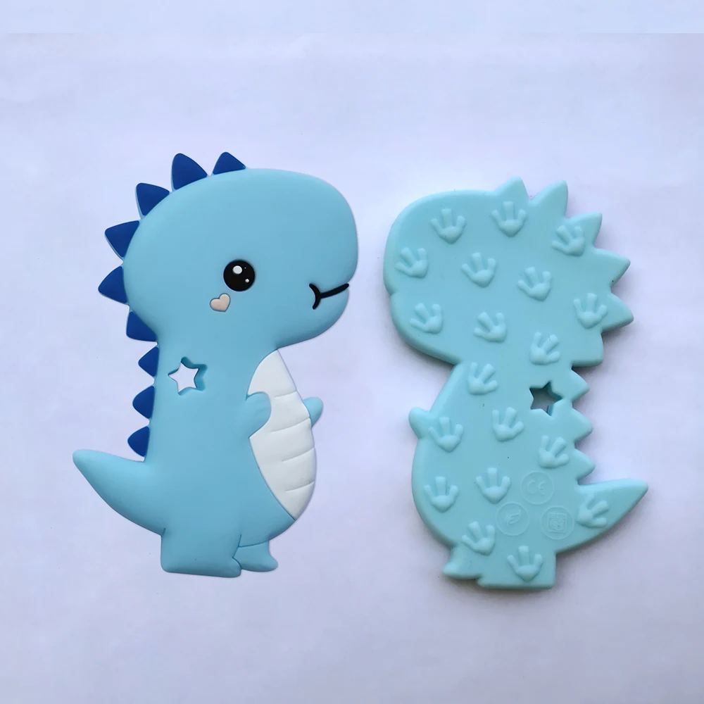 

Safe Toddler Baby Teethers BPA Free Cute Animal Dinosaur Infant DIY Teether Baby Silicone Chew Charms Kids Teething Toys