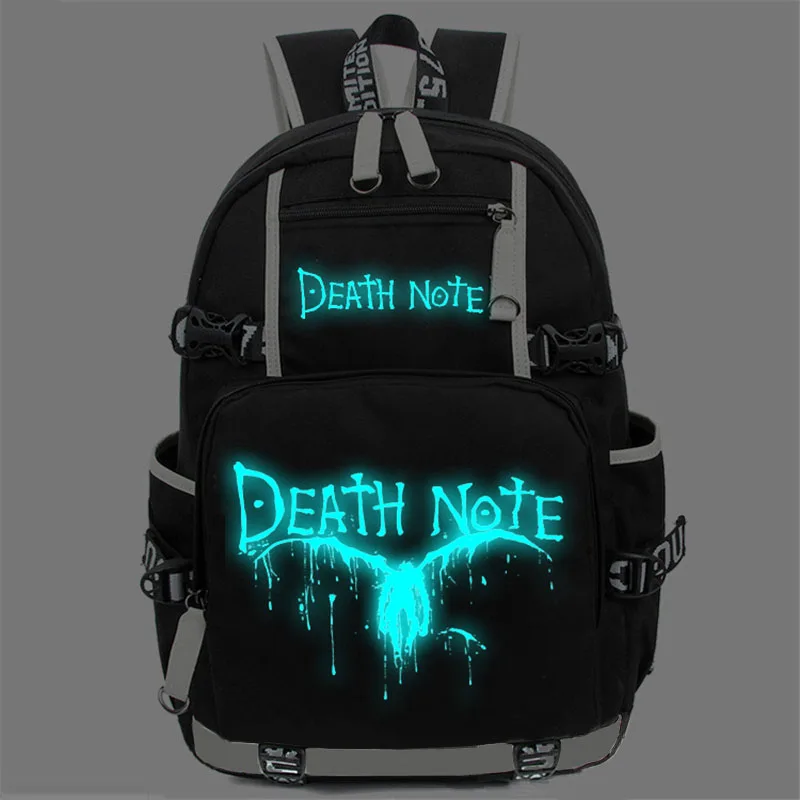 Светящиеся школьные сумки через плечо с аниме Death Note для студентов рюкзак из