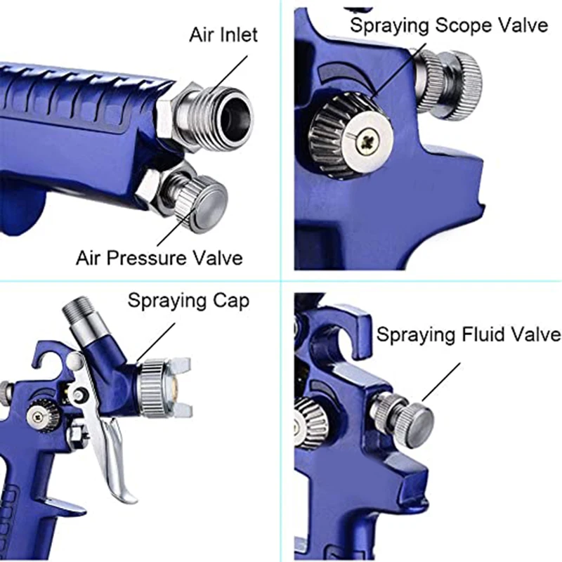 

Gravity Feed Touching Up Air Sprayer with 0.8/1.0mm Nozzle Hand Tool For Painting Car Aerograph K888