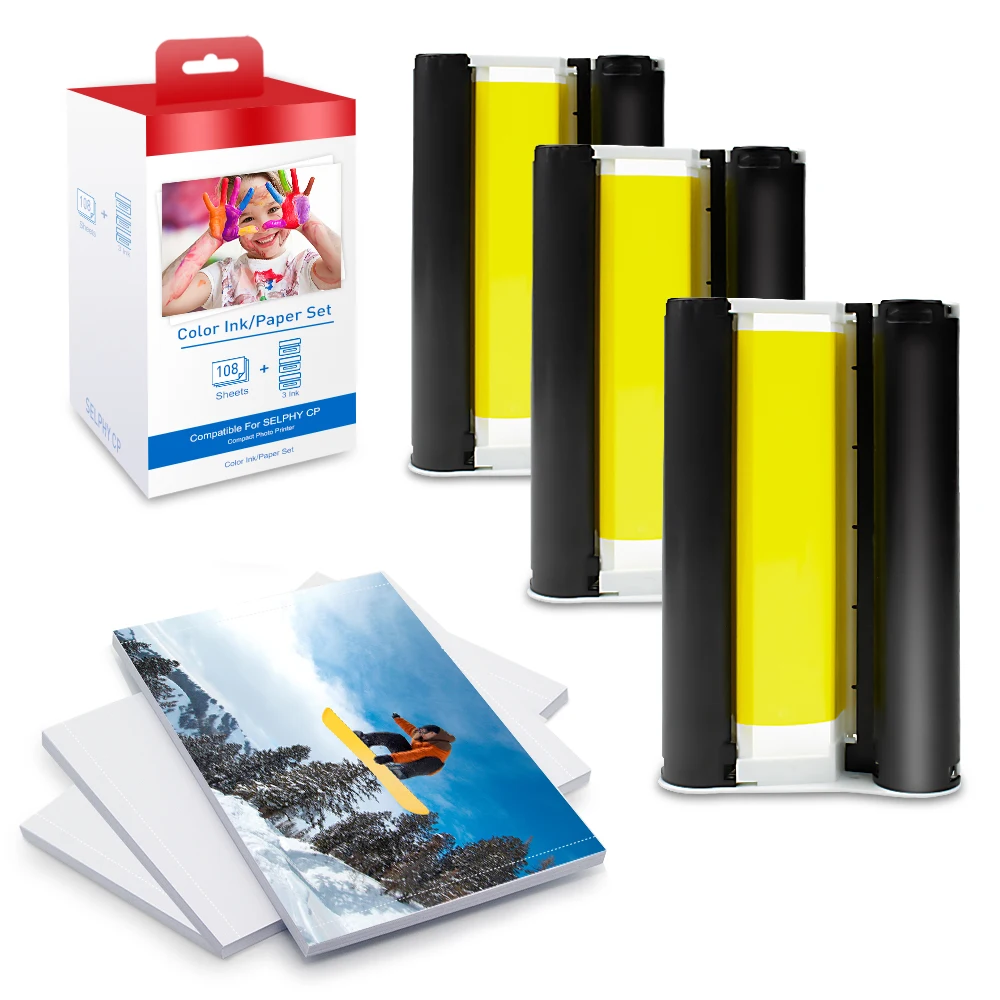 Цветной картридж UniPlus KP 108IN для Canon Selphy cp1300 cp1200 набор фотобумаги этикеток 6