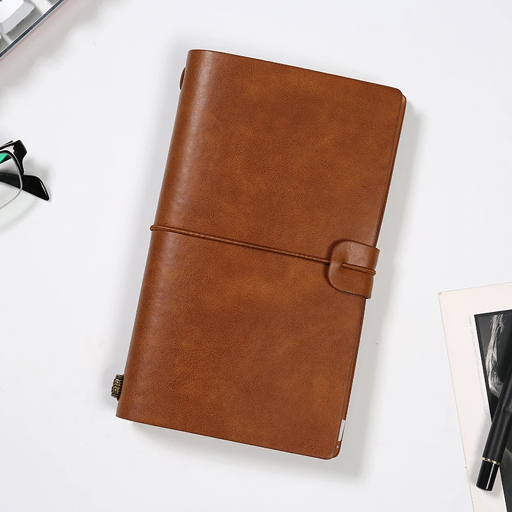 New Diary Notebook Agenda With Faux Leather Cover Loose Leaf Note Bookfor School Stationery or Traveler
