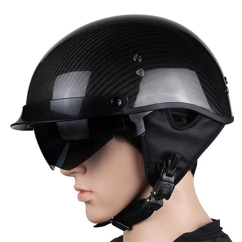 

Motorcycle Open Face Brand Helmet Motorbike Motorcross Carbon Fiber Retro Vintage Jet Hat Capacete Vespa M L XL XXL Cascos