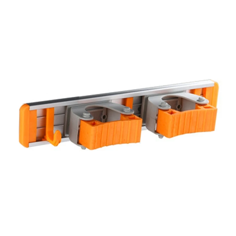 

Wall Mounted Punch-free Mops Storage Holder Kitchen Bathroom Organizer Shelf 67JB
