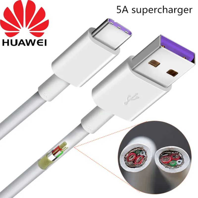 Huawei-Cable Original tipo C de carga rápida, Cable de USB-C de datos...