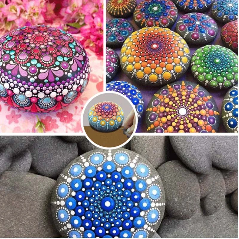

44/31/27/5 Template painting tool stylus paint tray canvas rock painting gift mandala tool round cardboard easel painting DIY
