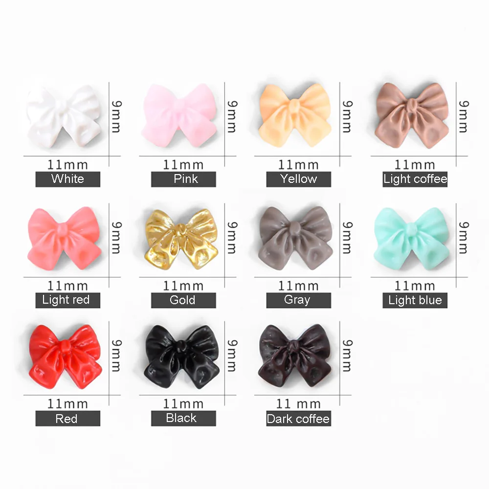 

10Pcs/set Delicate Resin Bowknot Nail Jewelry DIY Nail Art Decoration Manicure Ornaments Nail Accessories Nail Art Tools