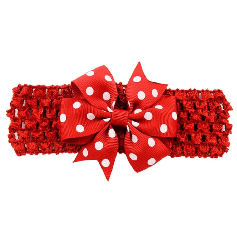 Повязка на голову для девочек эластичная двойная со съемным бантом ленты волос