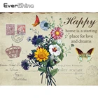 Evershine DIY алмазная вышивка цветы бабочка стразами картина полная площадь Алмазная мозаика вышивка крестиком домашний декор