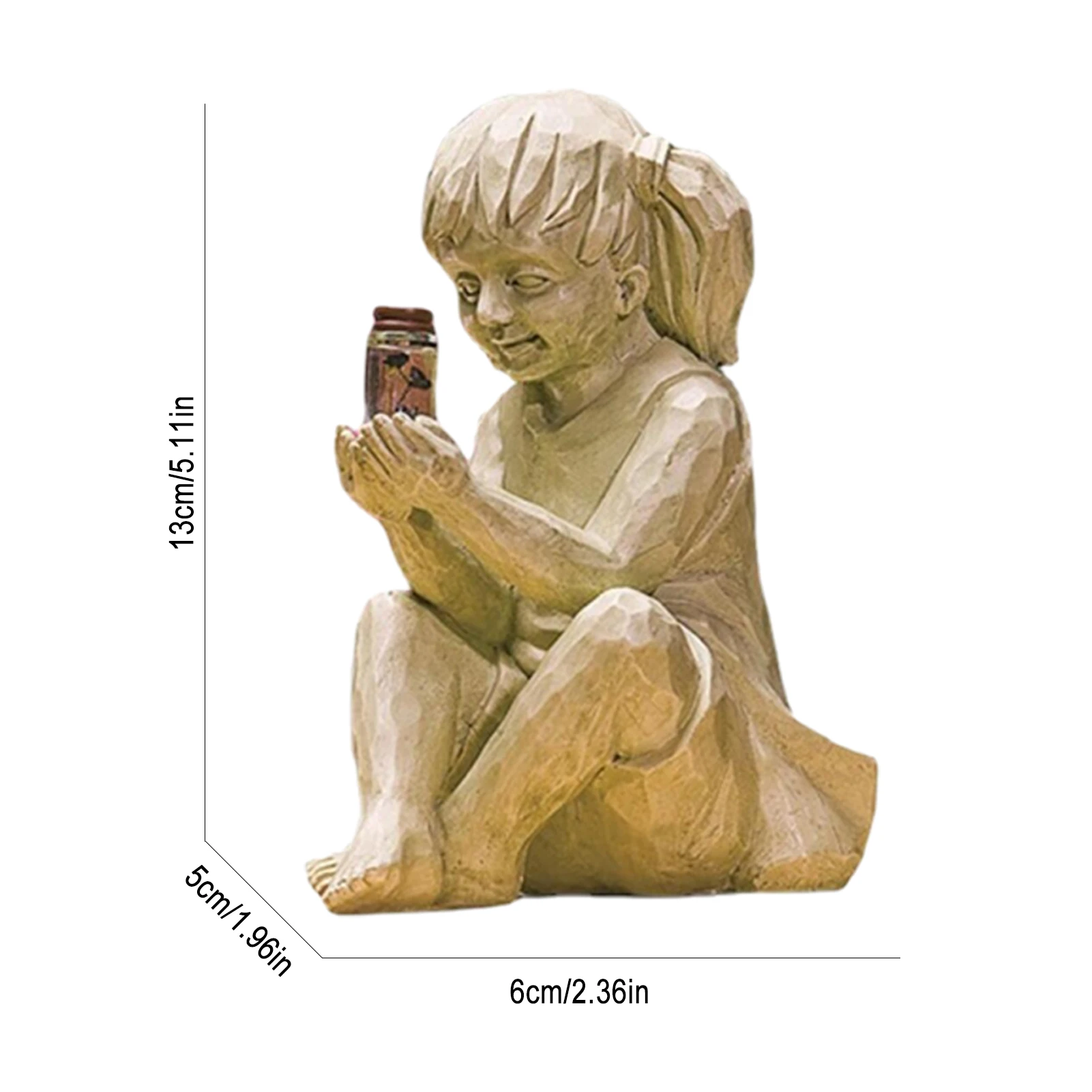 

Creative Garden Children Lighted Firefly Jar Boy Girl Statue Yard Outdoor Sculpture Decor Decorative Statue For Gardens
