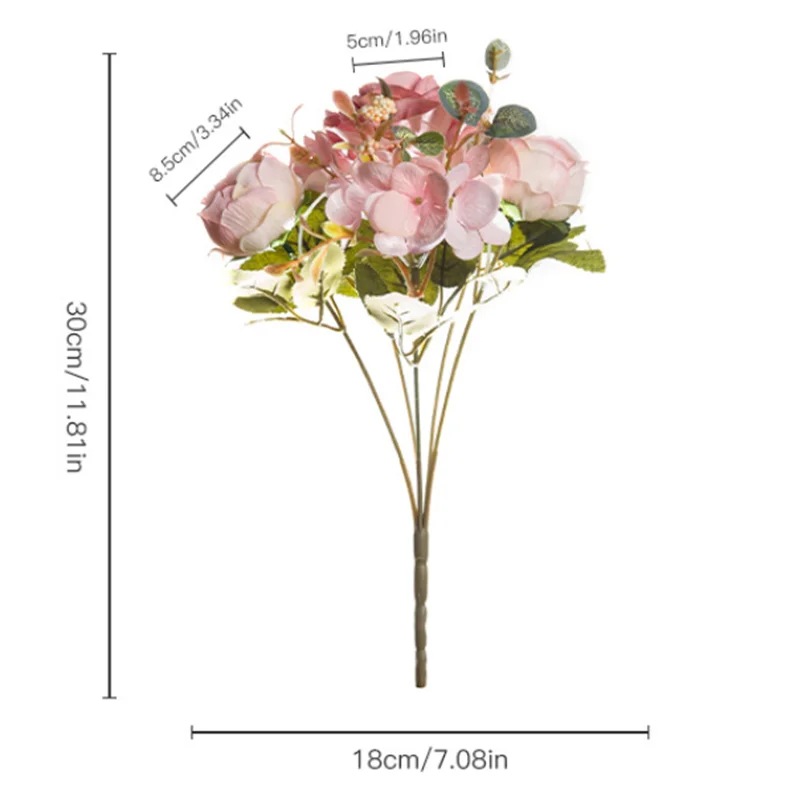 Искусственные цветы осенняя ваза пиона для дома горшечные растения уличное
