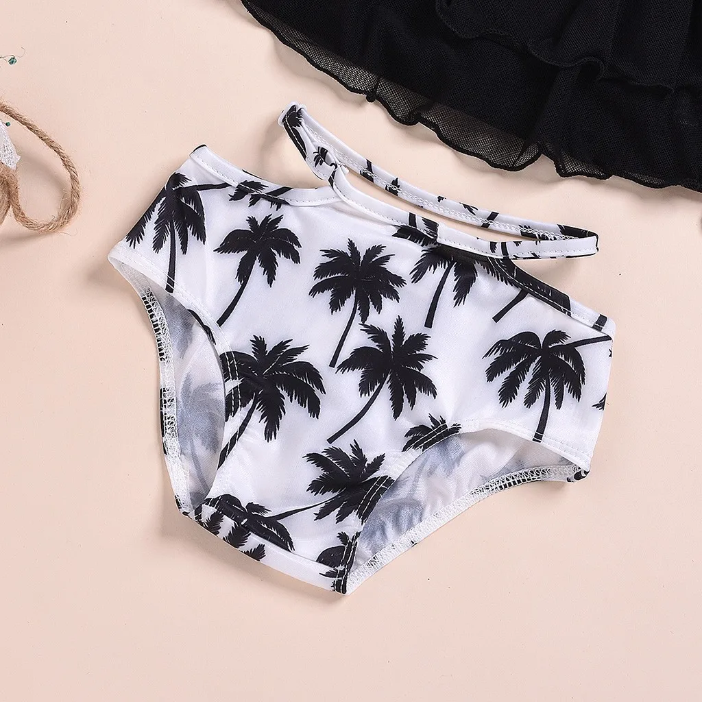 Детский летний топ без пятки гофрированный кокосовый купальник бикини с принтом