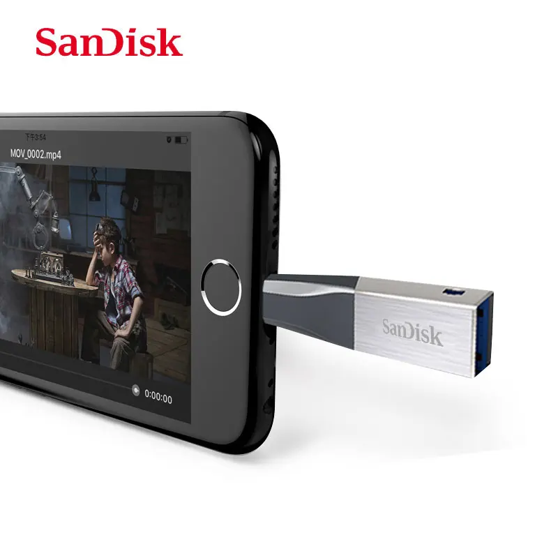 Двойной Флеш-накопитель SanDisk OTG USB 3 0 флеш-накопитель 32 Гб 64 ГБ для iPhone 7 Plus 6 5