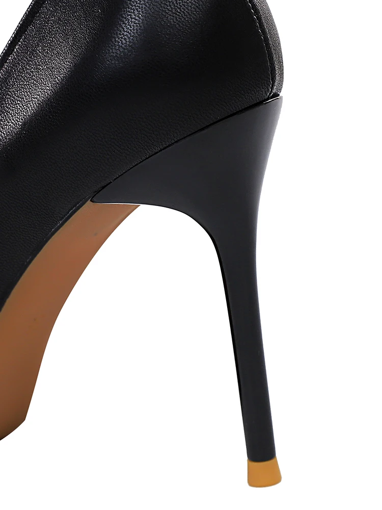 

Documentary shoes professional fashion female ultra thin shallow pointed mouth show thin metal square buckle