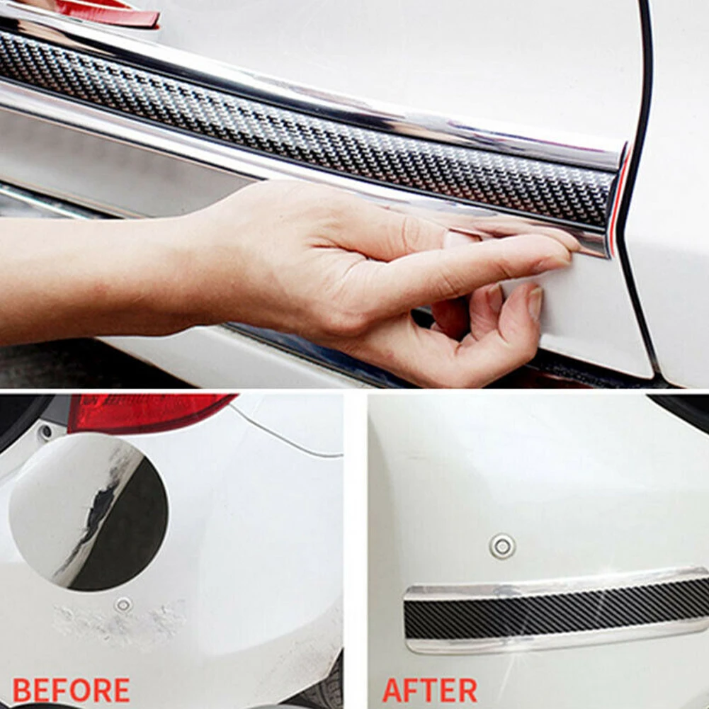 

Carbon Fiber Car Threshold Protection Strip Bumper Film Sticker Car Styling Exterior Accessories Anti Scratch Door Sill Sticker