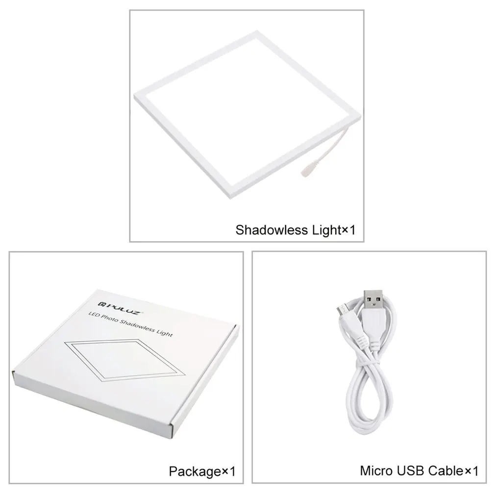 

PULUZ Mini LED Photography Shadowless Bottom Light 22.5cm Shadow-free Light Lamp Panel Pad for 20cm Photo Studio Box