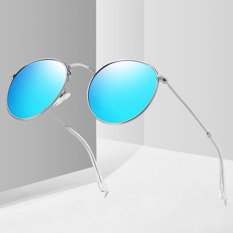 

BENCI Classic Round Alloy Polarized Reflective Sunglasses Women Sunglasses Small Frame Sun Glasses Vintage Metal Oculos Feminino