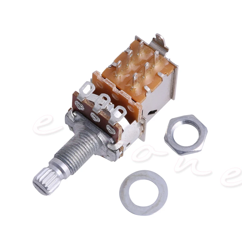B500K потенциометр Push Pull переключатель Splined DPDT горшок Shaft18mm электрическая гитара