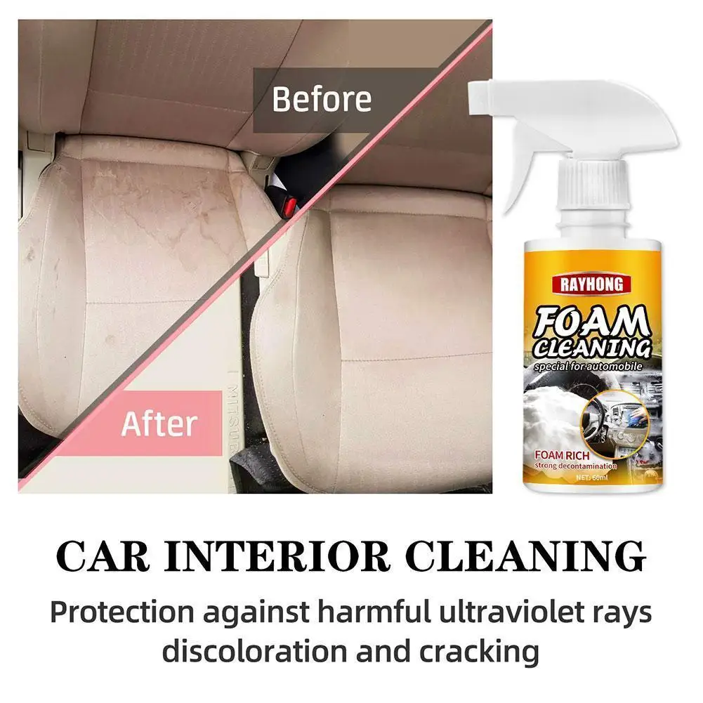

60/120 Ml Multi-purpose Foam Cleaner Anti-aging Cleaning Cleaning Practical Interior Spray Home Remover Tools Automotive Qu E3k6