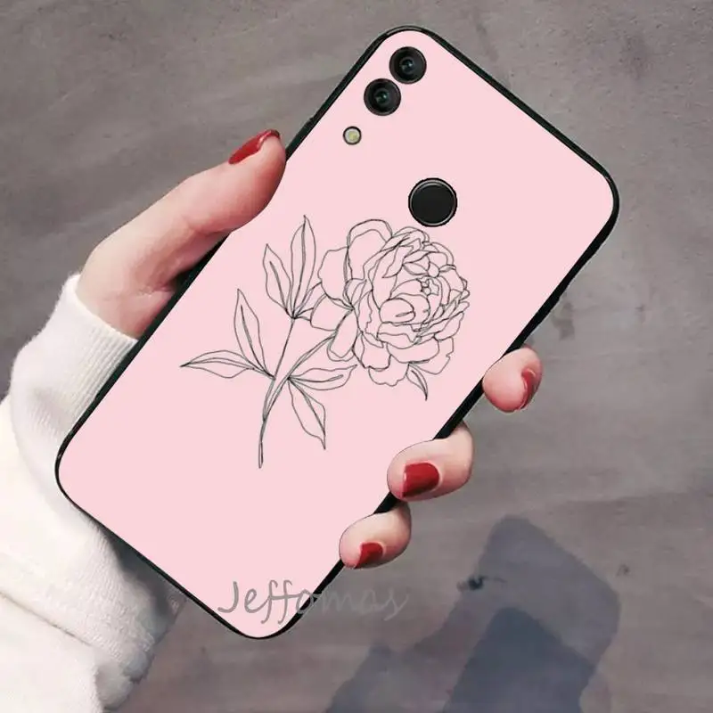 

pink cartoon line fruit Phone Case For Huawei Honor view 7a5.45inch 7c5.7inch 8x 8a 8c 9 9x 10 20 10i 20i lite pro