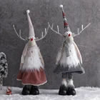 Розовая стоячая кукла Лось со светодиодной подсветкой, детская Рождественская Кукла лось, олень, рождественские украшения, рождественское и Новогоднее украшение для дома