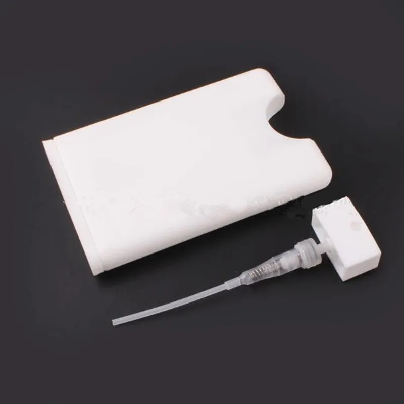 10pcs/lot New Design Card Shape 20ml White Plastic Cosmetic Perfume Spray Bottle Container Refillable Makeup Tools|perfume spray|perfume spray