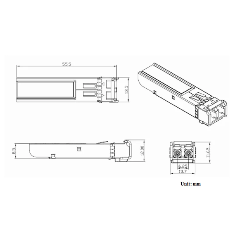 SFP-10G-SR модуль приемопередатчика 10G SFP Дуплексный LC SFP-модуль многорежимный 300 нм м