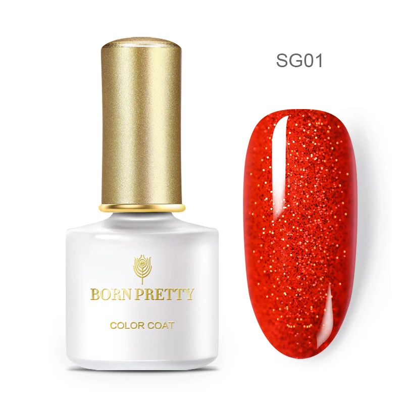 BP-SG01 BORN PRETTY 6 мл Блестящий блестящий гель для ногтей голографический лак УФ светодиодный гель розовый Золотой Серебряный отмачиваемый гель лак для маникюра DIY - Цвет: BP-SG01