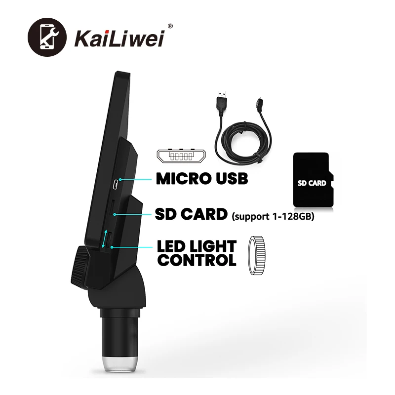 G1200 Беспроводной Цифровые микроскопы с 7 дюймов ЖК-дисплей Экран видео 1200X