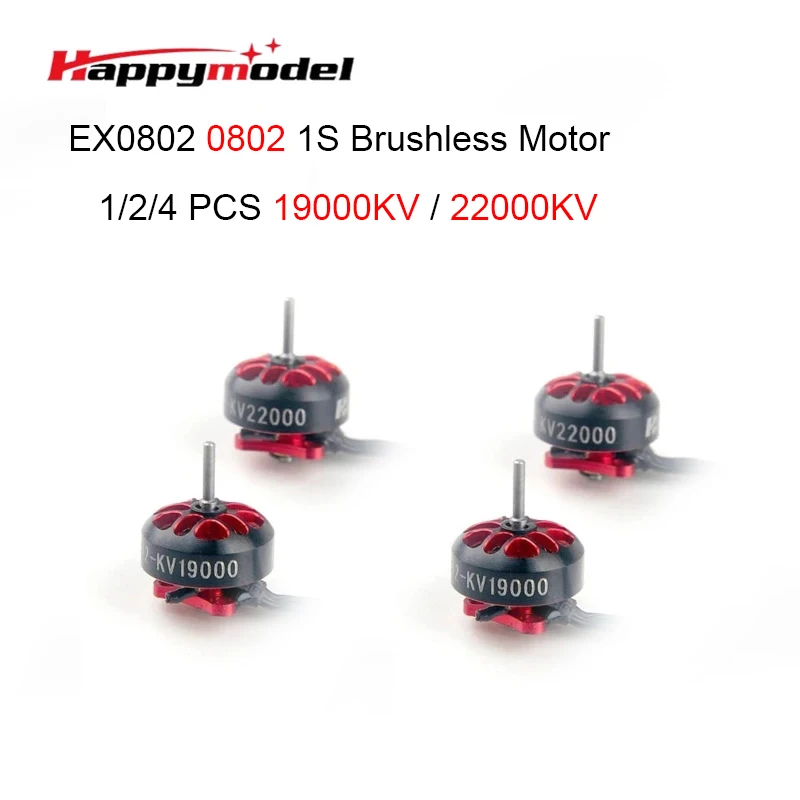 

1/2/4 PCS Happymodel EX0802 0802 19000KV 22000KV 1S Brushless Motor for RC FPV Racing Drone RC Quadcopter RC Parts DIY Accs