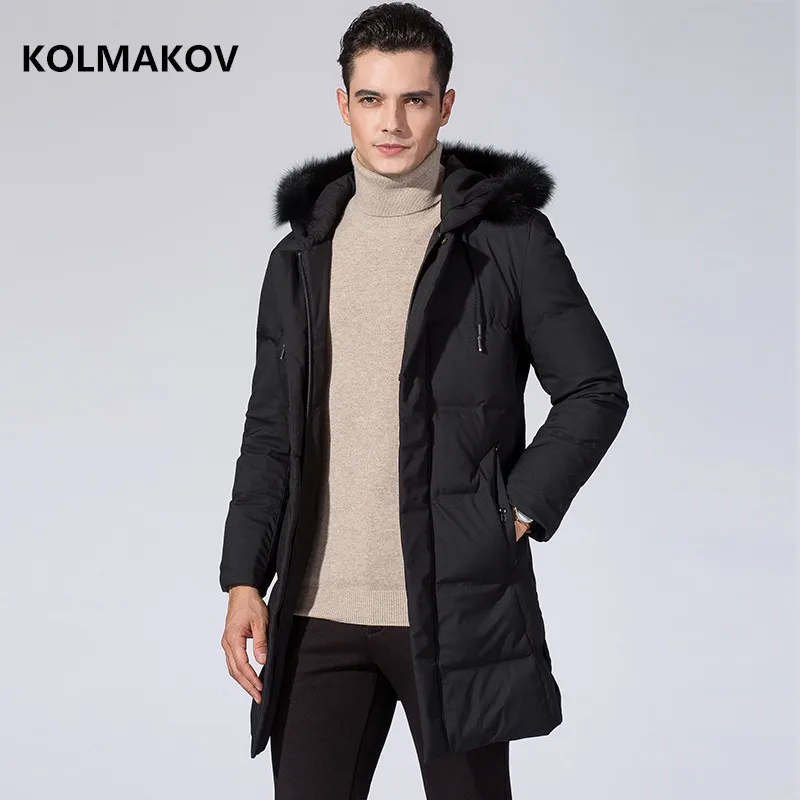 Новое поступление 2019 Мужская зимняя высококачественная куртка на 80% белом утином