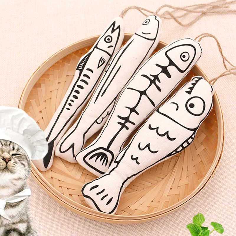 

Catnip Toys for Indoor Cats Interactive Cat Kicker Toys Fish Cat Cartoon Pillows Cat Crinkle Toys Bite Resistant Cat Chew Toys