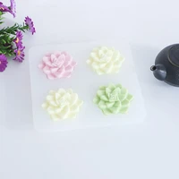 4 cavity flower shape silicone soap mold chocolate cake baking mould jelly pudding making mold diy soap crafts