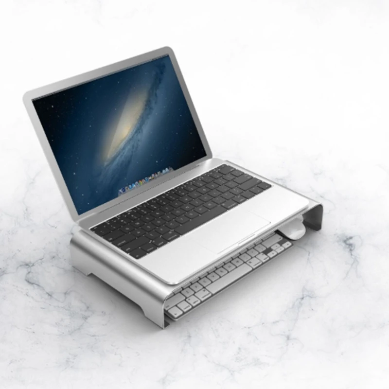 

Aluminum Alloy Monitor Stand Riser Computer Desk Organizer Office Supplies School Computer Heighten Rack Portable Computer Stand