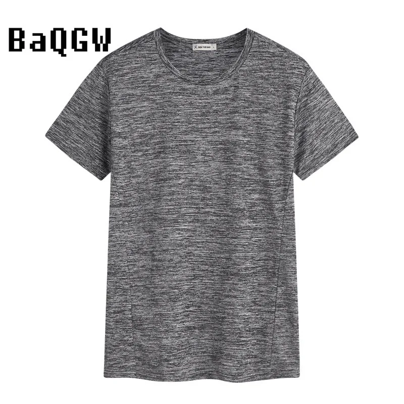 

Summer Men's Short Sleeve Plus Size Outdoor T-shirt Men's O-Neck Sweatshirt Breathable Basic Solid Fitness Bodybuilding T-shirt